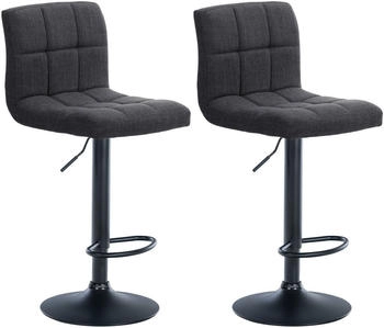 CLP 2er Set Barhocker Calma Stoff schwarz dunkelgrau (323635)