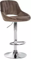 Barhocker Milet Samt Braun Chrom