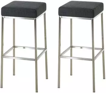 CLP 2er Set Barhocker Montreal 85 Stoff edelstahl dunkelgrau (314511)