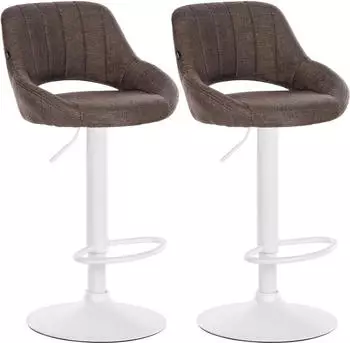 CLP 2er Set Barhocker Milet Stoff W braun (324422)