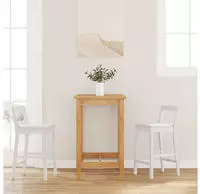 vidaXL Barhocker 2 Stk. Wei&szlig; Massivholz Gummibaum