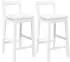 vidaXL Barhocker 2er-Set Weiß Massivholz Gummibaum (4102590)
