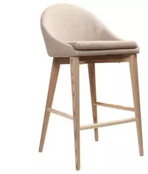 Miliboo Dalia Barhocker Holz Polyester Beige 65cm (DALIA)