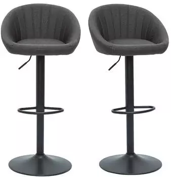 Miliboo SHERU Barhocker höhenverstellbar Anthrazitgrau 2er-Set (50804)