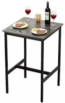 VEVOR Bartisch Bistrotisch Metallrahmen 610x610x914mm Rustikales Braun (YJX-BT-003)