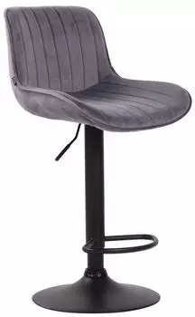 CLP Lentini Barhocker Samt, dunkelgrau, h&ouml;henverstellbar, 360&deg; drehbar (318271)