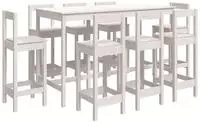 9-tlg. Bar-set Wei&szlig; Massivholz Kiefer - Vidaxl