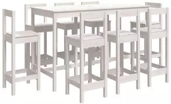 vidaXL 9-tlg. Bar-Set Wei&szlig; Massivholz Kiefer (3124723)