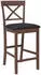 vidaXL Barhocker mit Kissen 2er-Set Braun Massivholz Gummibaum (4102548)