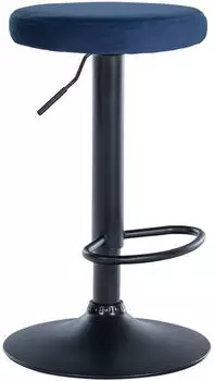 CLP Ponte Barhocker Samt-Bezug h&ouml;henverstellbar, blau/schwarz (322036)
