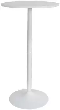 CLP Bartisch Rund &Oslash;60cm, Holztischplatte, Metallgestell, wei&szlig;/wei&szlig; (321420)