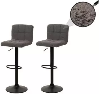MCW Barhocker G87 2er-Set Boucle h&ouml;henverstellbar drehbar, dunkelgrau (800000862027)