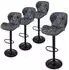 ML-Design Barhocker 4er Set Kunstleder Anthrazit höhenverstellbar 360° drehbar mit Rückenlehne