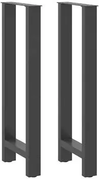 vidaXL Bartischbeine Anthrazit 40x(100-101)cm Stahl, 2 Stk. (4013338)