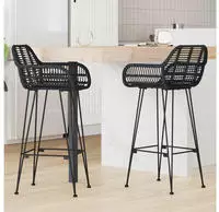 vidaXL Barstuhl 2 pcs 55 x 52 x 105 cm Rattan und Eisen