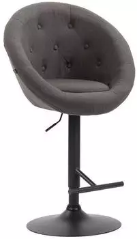 CLP Barhocker London V2 Stoff, dunkelgrau, Metallgestell schwarz (319401)