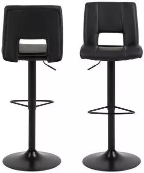 Actona Sylvia Barhocker Lederlook, h&ouml;henverstellbar, schwarz, 2er-Set