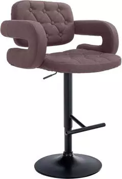 CLP Dublin Barhocker Stoff, drehbar & h&ouml;henverstellbar 65-85cm, Braun/Schwarz (318192)