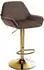 CLP Braga Barhocker Samt-Bezug Gestell Gold-Optik höhenverstellbar, braun (325105)
