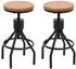 MCW Barhocker N17 höhenverstellbar drehbar Metall Massivholz natur (MCW-N17)