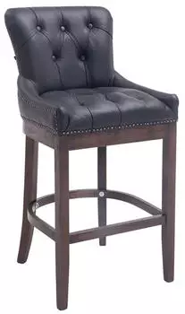 CLP Lakewood Barhocker Echtleder, Antik-Dunkel, Schwarz