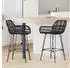 vidaXL Barstuhl 2 Stk. Rattan und Eisen Schwarz (42011554)