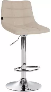 CLP Barhocker Jerry Stoff, h&ouml;henverstellbar, 360&deg; drehbar, mit R&uuml;ckenlehne, creme