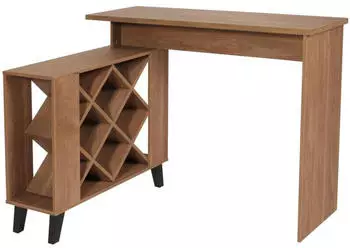 Mendler HWC-M45 Bartisch mit Weinregal, Stauf&auml;cher, 93x120x98cm, braun (HWC-M45)