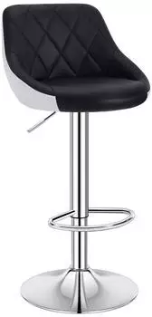 Woltu Barhocker mit Rückenlehne, höhenverstellbar, 360° drehbar, Kunstleder, Schwarz (BH30sz-1)