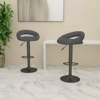 vidaXL Barhocker 2er-Set Dunkelgrau Samt (333270)