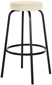 CLP Barhocker Kamari Samt Polstersitz Metallgestell, Creme (324864)