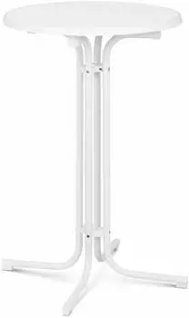 Royal Catering RC-BIS70FW Stehtisch Rund Klappbar &Oslash;70cm, 110cm, Wei&szlig; (RC-BIS70FW)