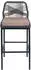 Mendler HWC-O21 Barhocker 2er-Set Outdoor Seilgeflecht Metall anthrazit, Kissen taupe (110988)
