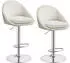 Vasagle Barhocker 2er-Set, Höhenverstellbar, 360° Drehbar, Stahl, Cremeweiß (LJB110W01)