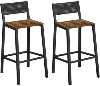 Vasagle Barhocker 2er-Set, Industrie-Design, Vintagebraun & Schwarz (LBC070B01)