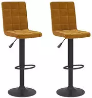 vidaXL Barhocker 2 Stk. Braun Samt