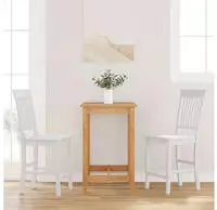 vidaXL Barhocker 2 Stk. Wei&szlig; Massivholz Gummibaum
