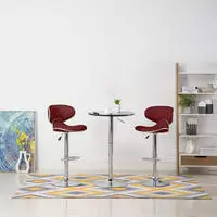 vidaXL Barhocker 2 Stk. Weinrot Kunstleder