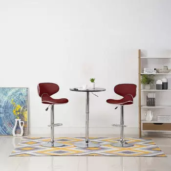 vidaXL Barhocker 2 Stk. Weinrot Kunstleder (323649)
