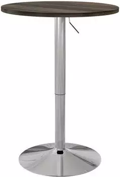 HomCom Runder Bartisch, höhenverstellbar 69-91cm, 360° drehbare Tischplatte, Stahlgestell, Ø60cm (Walnut)