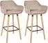 CLP Grant Barhocker 2er Set Samtbezug mit Lehne, Holzgestell (325730)