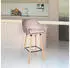 CLP Grant Barhocker 2er Set Samtbezug mit Lehne, Holzgestell (325730)