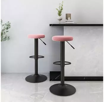 vidaXL Barhocker 2er-Set Rosa Samt