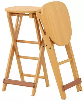 Costway Barhocker 2er Set Klappbar, Bambus, Sitzh&ouml;he 61cm (VH33274ZM-4)