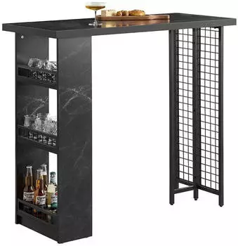 SoBuy Bartisch Schwarz, Holzwerkstoff/Metall, 120x105x50cm (FWT100-SCH)