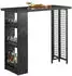 SoBuy Bartisch Schwarz, Holzwerkstoff/Metall, 120x105x50cm (FWT100-SCH)