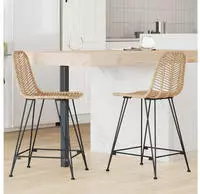 vidaXL Barstuhl 2 pcs 44,5 x 54,5 x 97,5 cm Rattan und Eisen