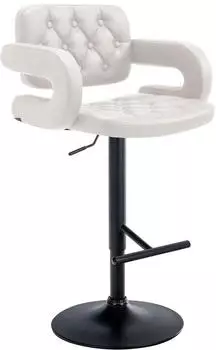 CLP Dublin Barhocker Kunstleder, drehbar, h&ouml;henverstellbar 65-85cm, wei&szlig;/schwarz (318217)