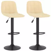 vidaXL Barhocker 2 Stk. Creme Samt