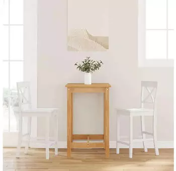 vidaXL Barhocker 2er-Set Wei&szlig; Massivholz Hevea (4102553)